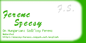 ferenc szecsy business card